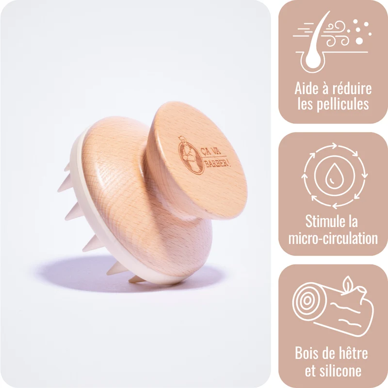 Brosse massante cuir chevelu & barbe