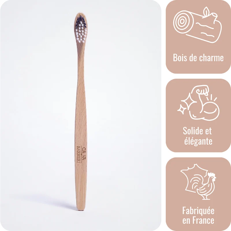 Brosse à dents en bois – Dureté Medium – Fabriquée en France