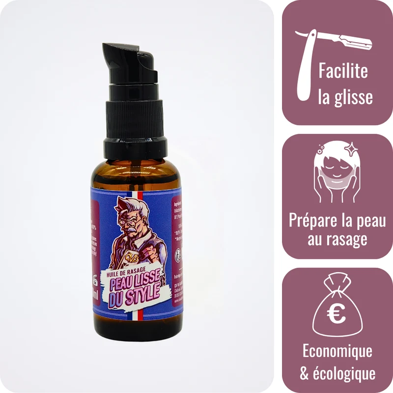 Huile de rasage - Peau lisse du style - 30ml
