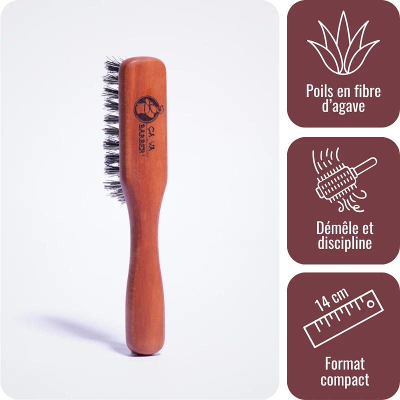 Brosse pour barbe avec manche en fibre de cactus