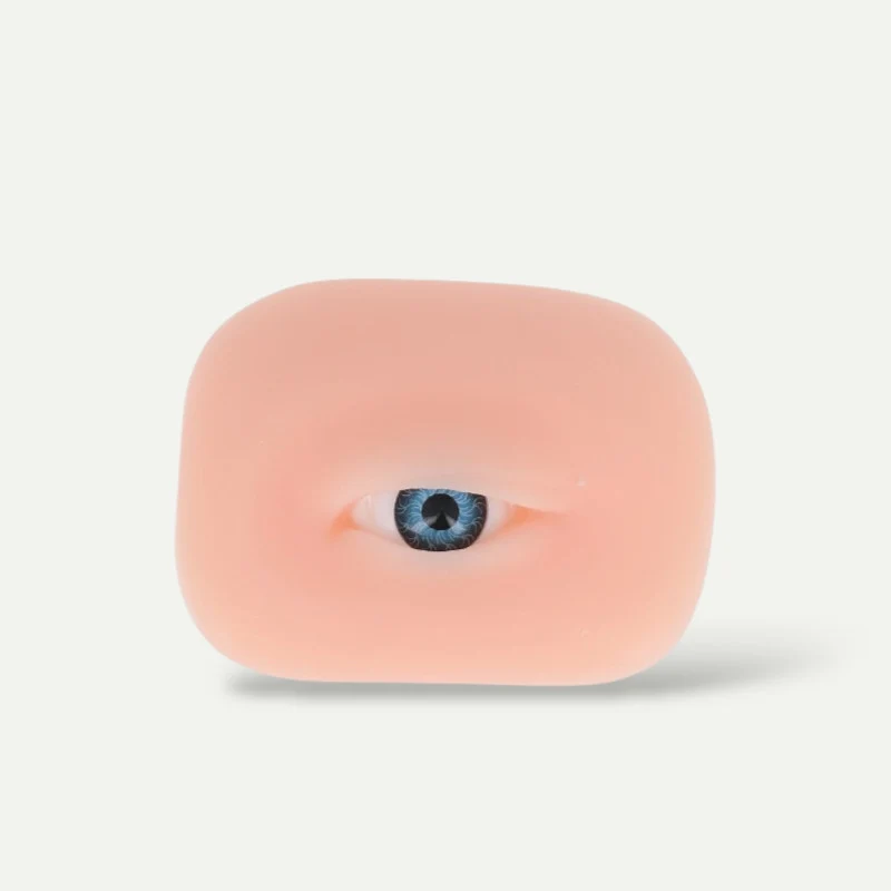 oeil de presentation silicone bleu