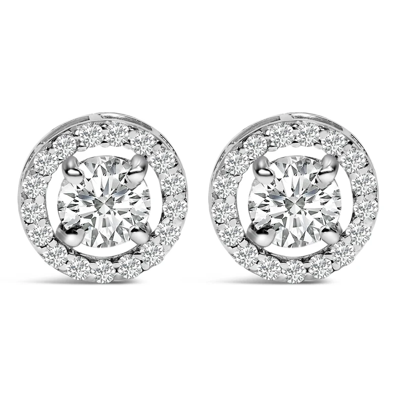 Diamond Halo Cufflink | 4K White Gold 1 3/4 Cttw Lab Grown