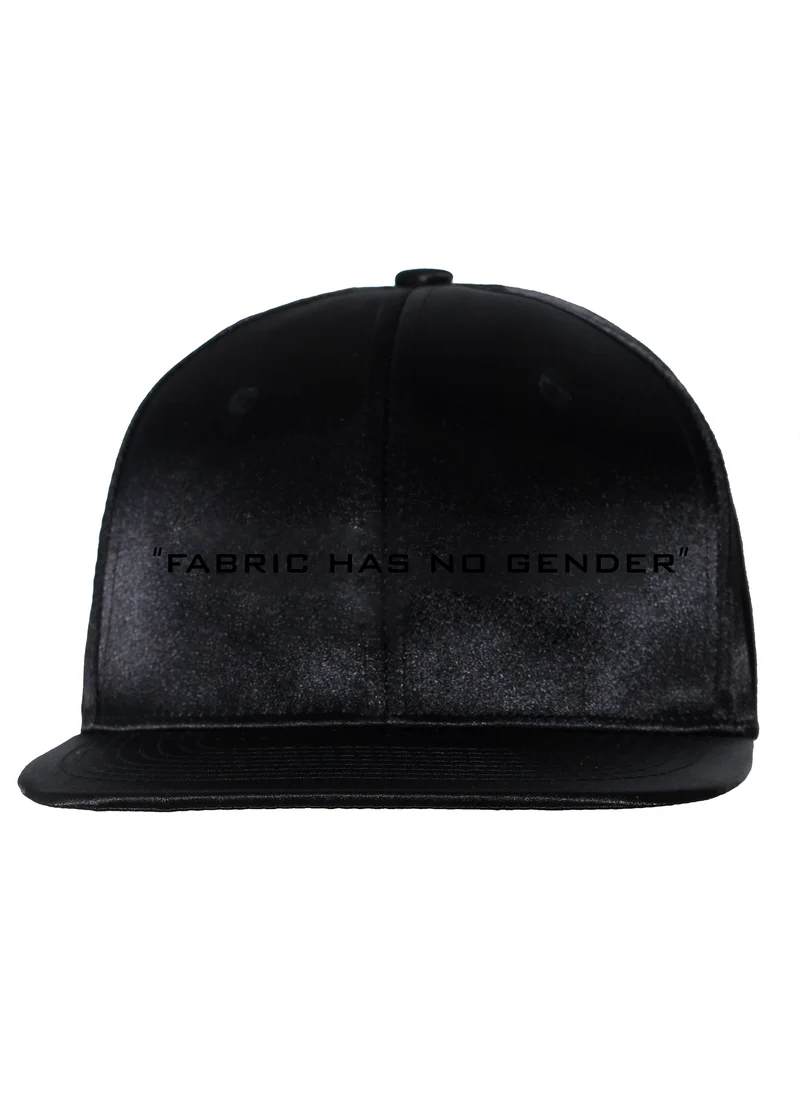 "Fabric Has No Gender" Satin Hat - Black