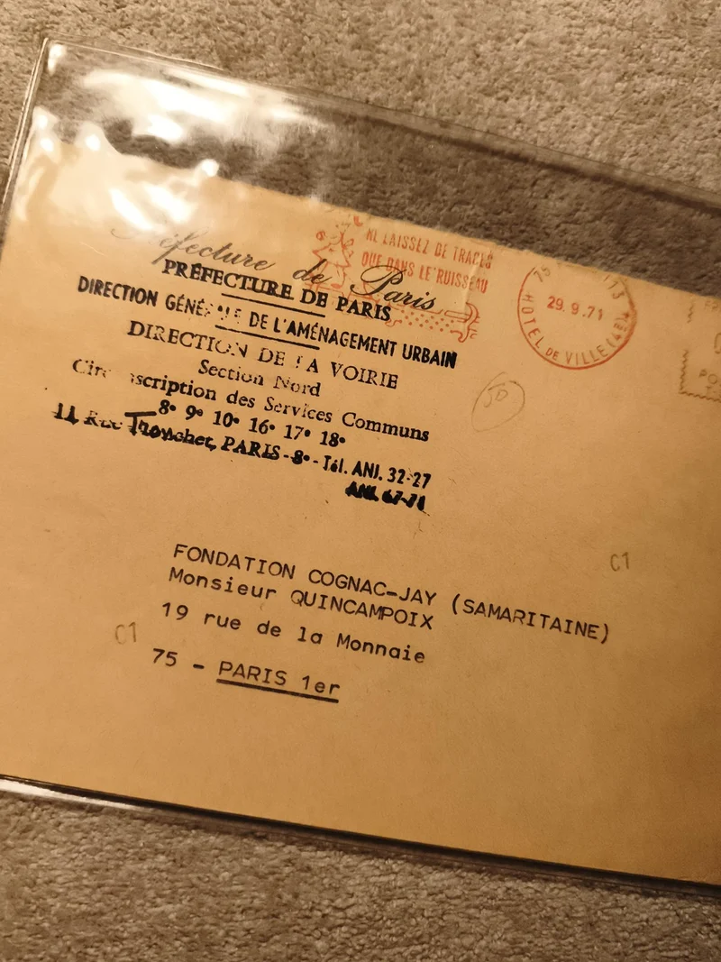 Lettre administrative cachet 1971 Paris Préfecture voirie philatélie mairie