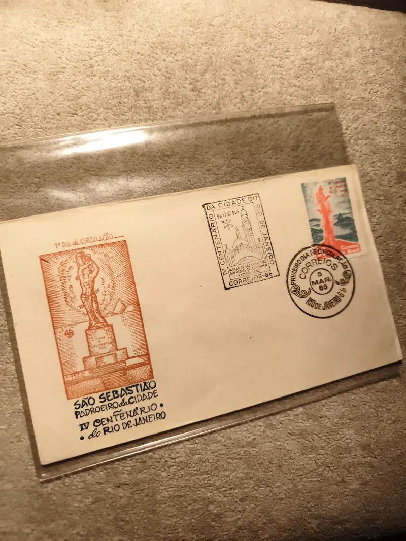 Lettre 1er jour Rio de Janeiro 1965 IV Centenário São Sebastião philatélie (Ref