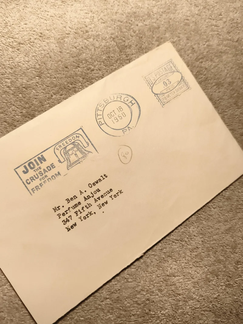 Lettre oblitérée 1950 Pittsburgh US postage timbre mécanique philatélie (Ref 11)