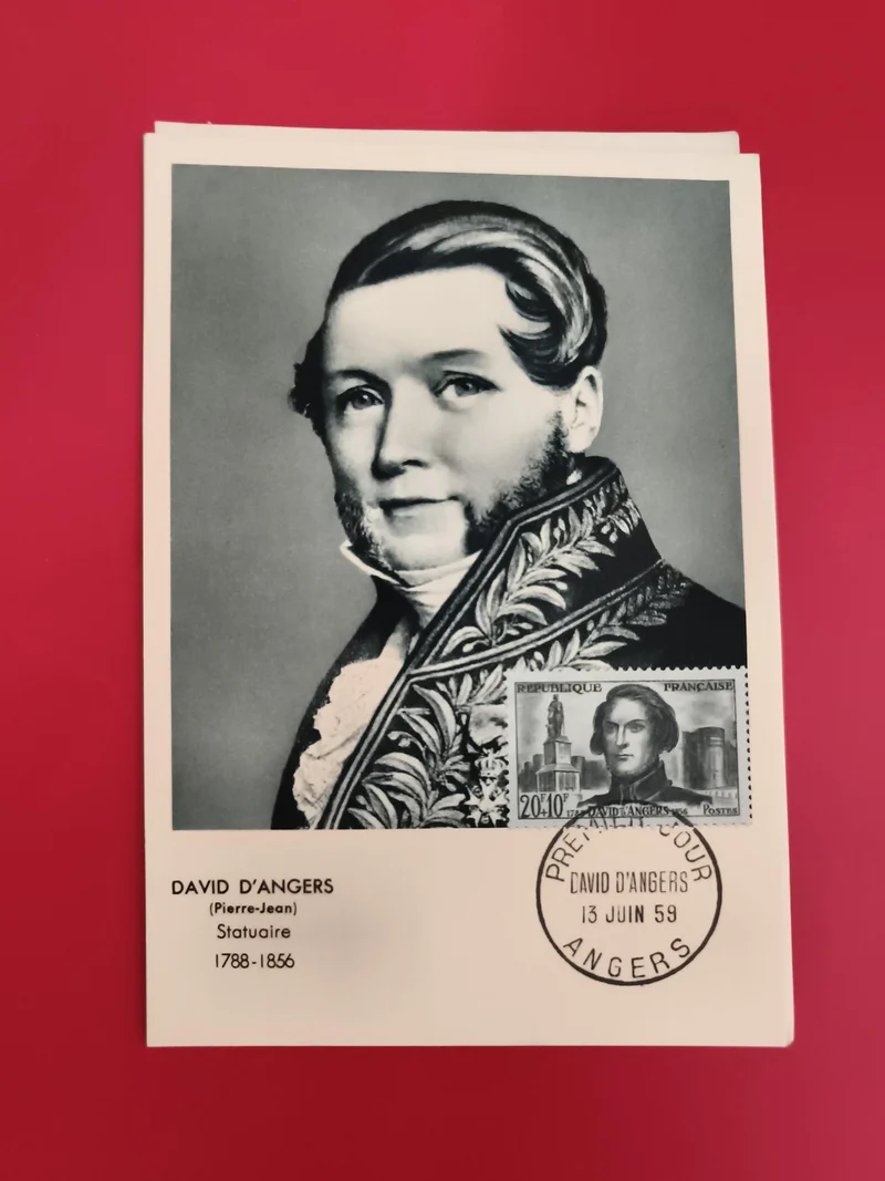 Carte Premier Jour David d’Angers timbre 1959 philatélie portrait