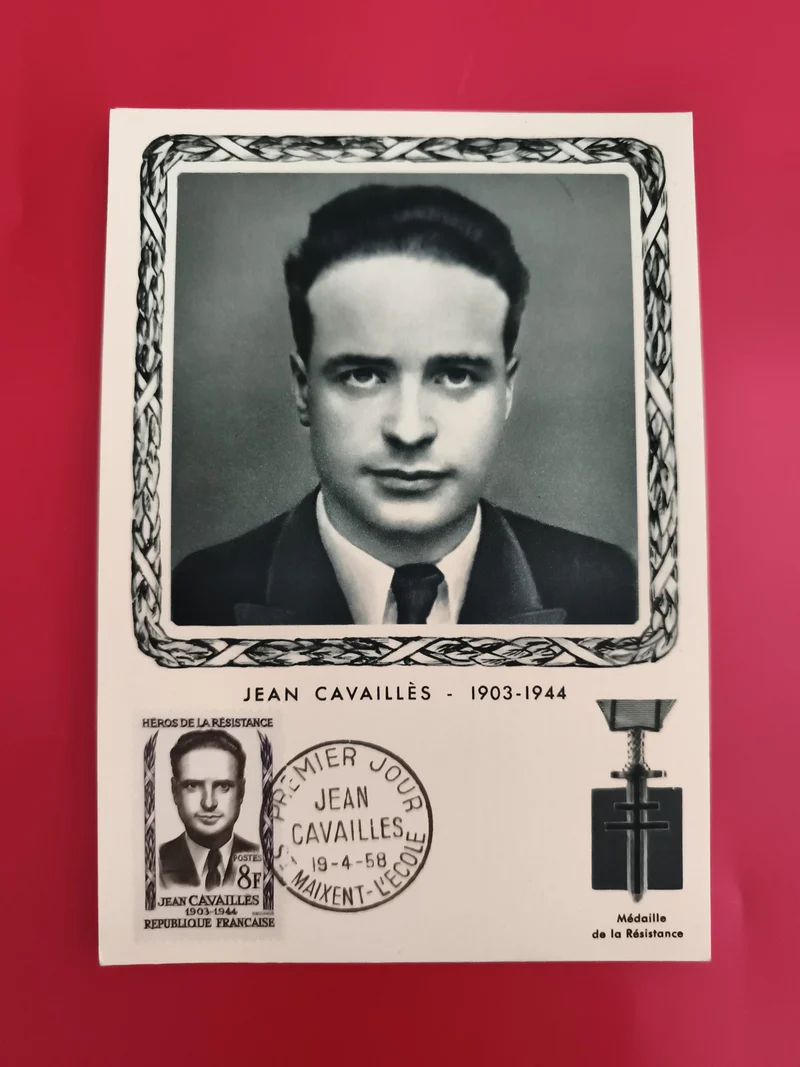 Carte FDC Jean Cavaillès 1958 Héros Résistance 8f philatélie (Ref 1)