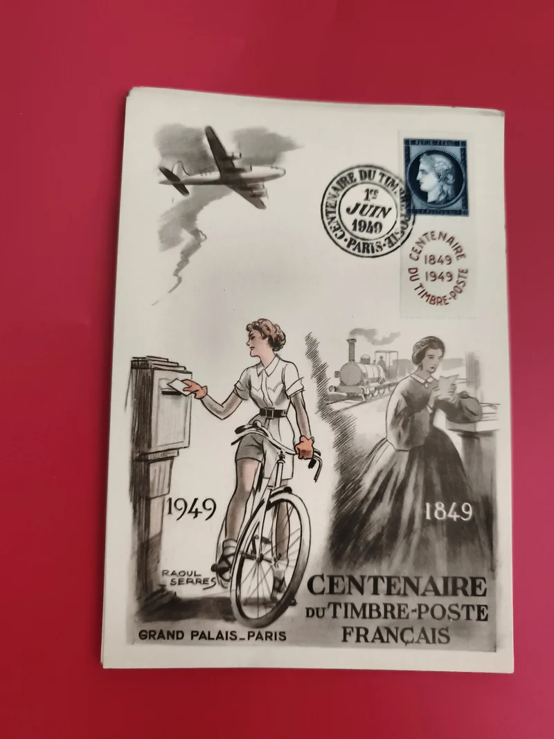 Carte premier jour Centenaire timbre-poste français 1949 Grand Palais Paris