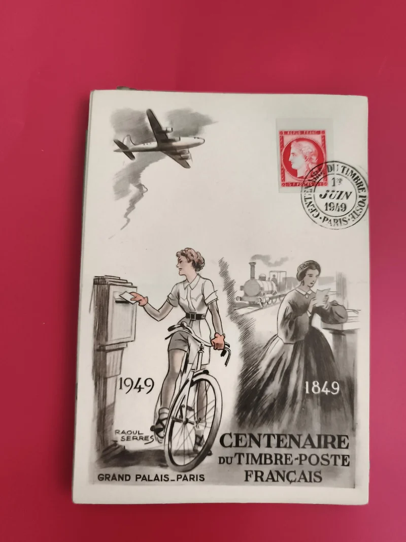 Lettre illustrée Centenaire du Timbre-Poste Français 1949 oblitérée Grand Palais