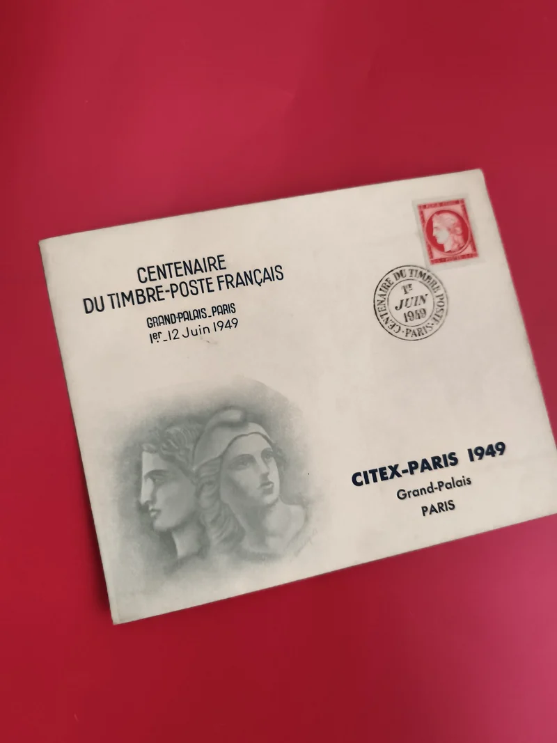 Lettre commémorative Centenaire Timbre-Poste Français CITEX Paris 1949 Philatéli