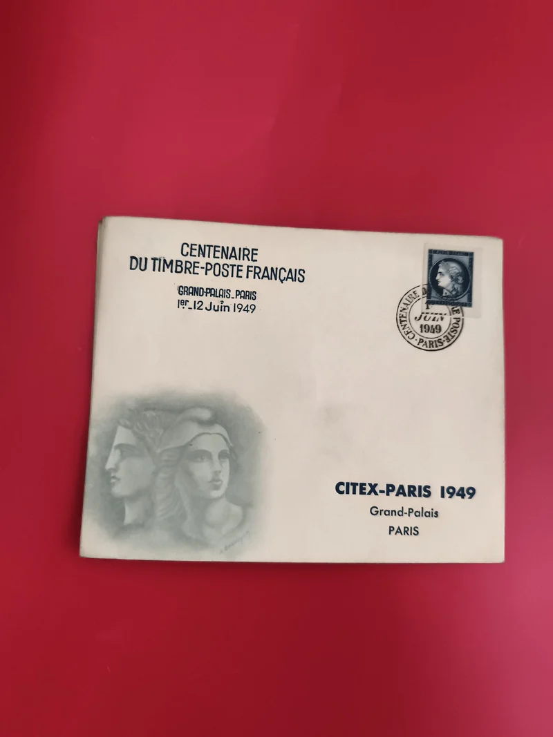 Lettre premier jour Centenaire timbre-poste 1949 Paris Grand Palais CITEX