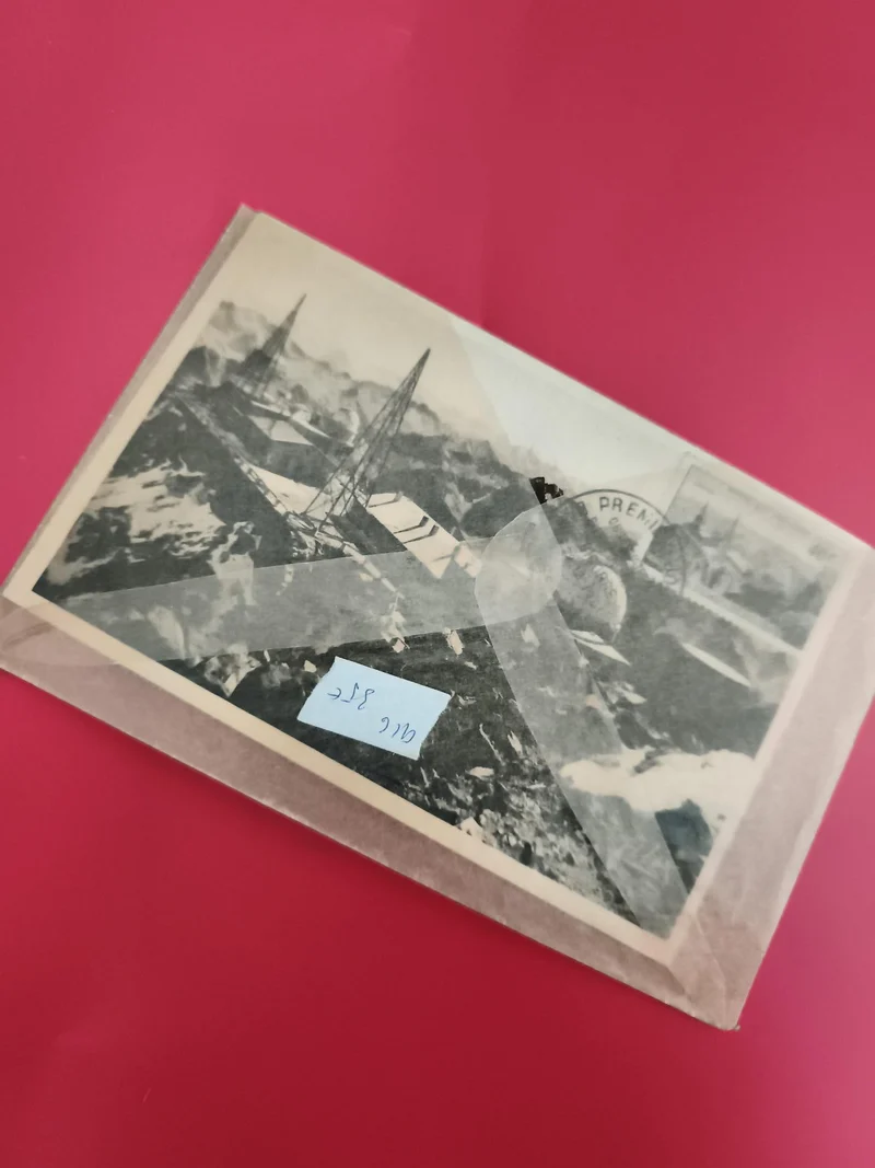 Carte postale ancienne montagne noir et blanc philatélie (Ref 1)