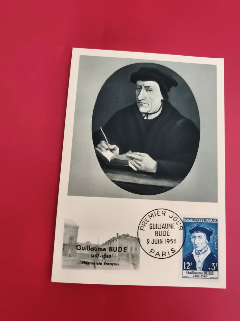 Carte Premier Jour Guillaume Budé 1956 Paris philatélie illustration
