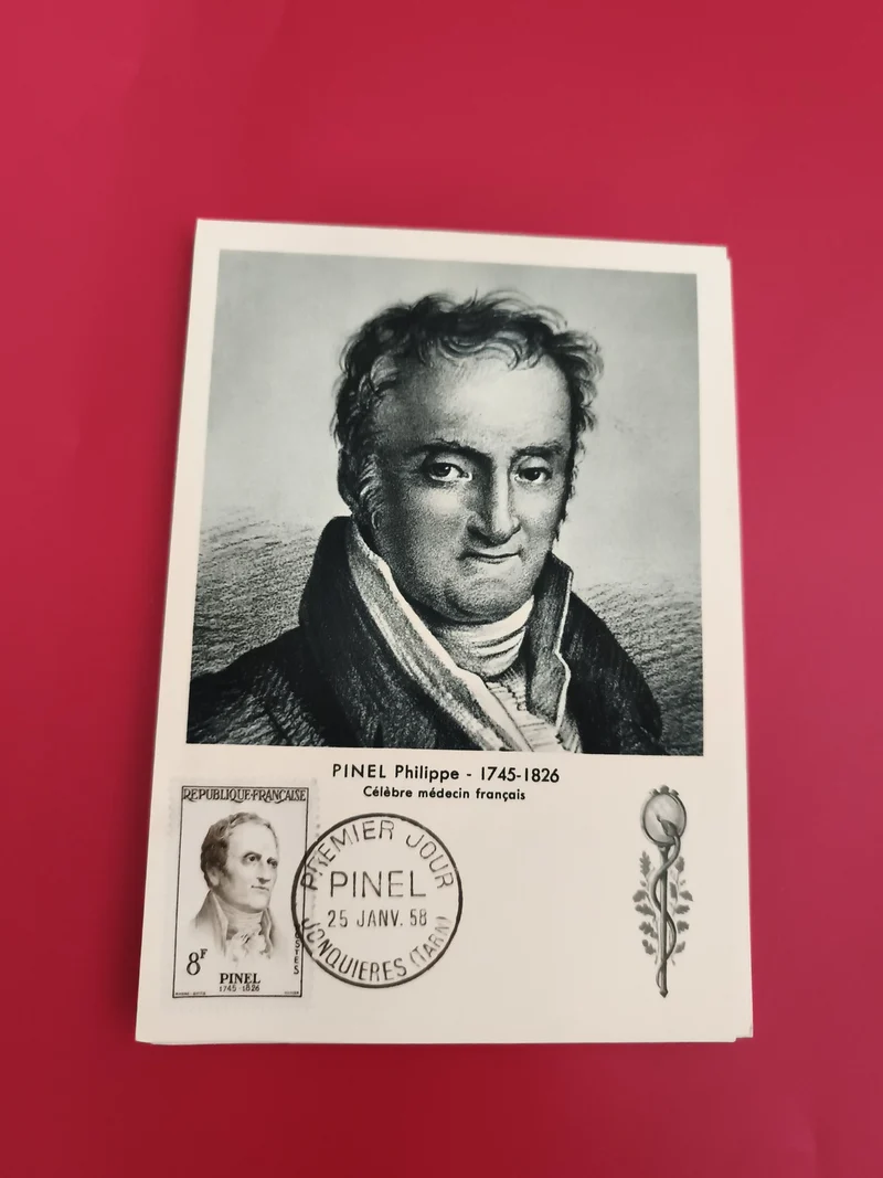 Carte FDC Premier Jour Pinel 1958 philatélie médecine France (Ref 1)
