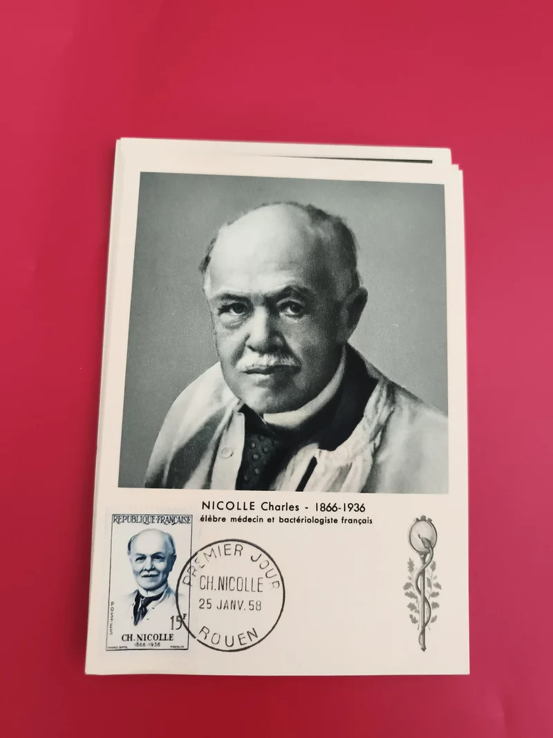Carte Premier Jour Charles Nicolle 1958 philatélie portrait médecin