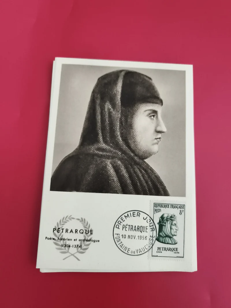 Carte Premier Jour Pétrarque 1956 timbre France philatélie poète illustrée