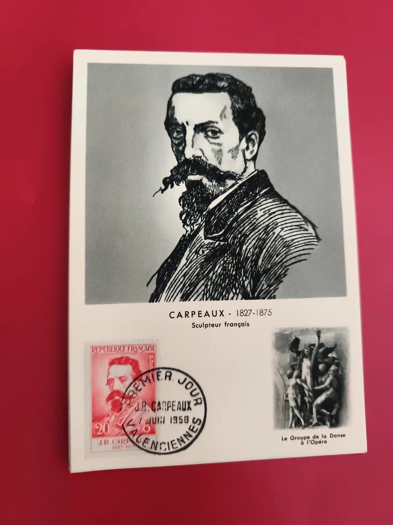 Carte Premier Jour Carpeaux 1958 Valenciennes philatélie timbre France