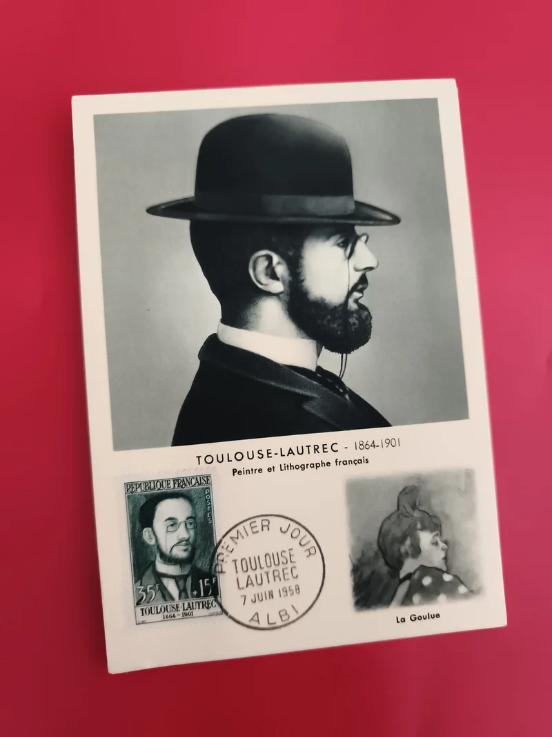 Carte FDC Toulouse-Lautrec 1958 timbre Premier Jour Albi philatélie artiste