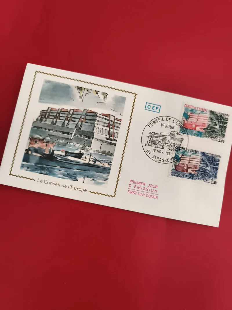 Lettre Premier Jour Conseil de l'Europe Strasbourg 1983, timbres CEF FDC