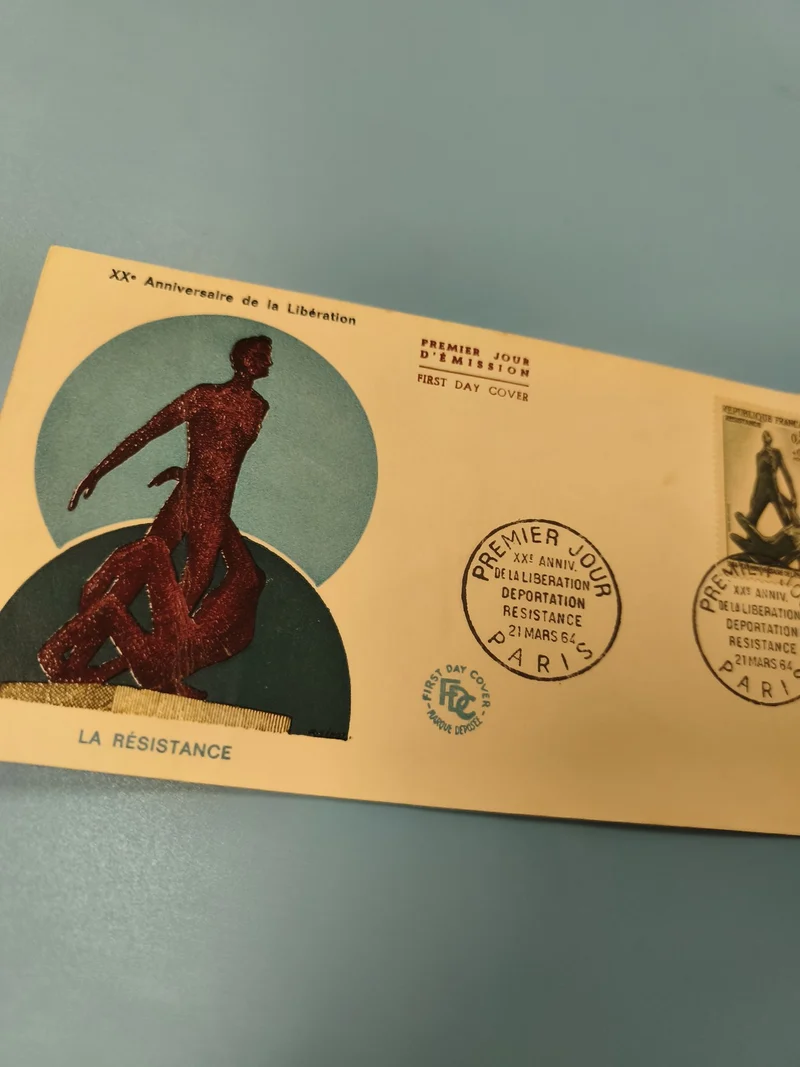 Enveloppe FDC premier jour XXe Libération Résistance Paris 1964 timbre illustré