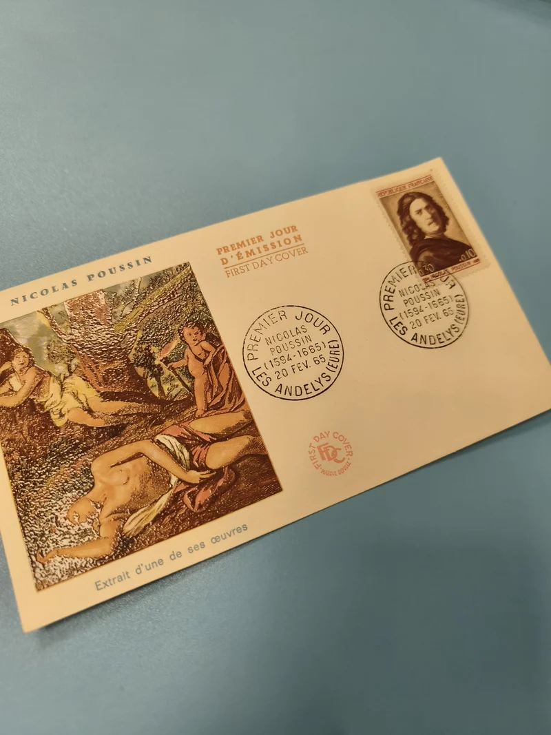Enveloppe FDC Premier Jour d?émission Nicolas Poussin timbre illustré