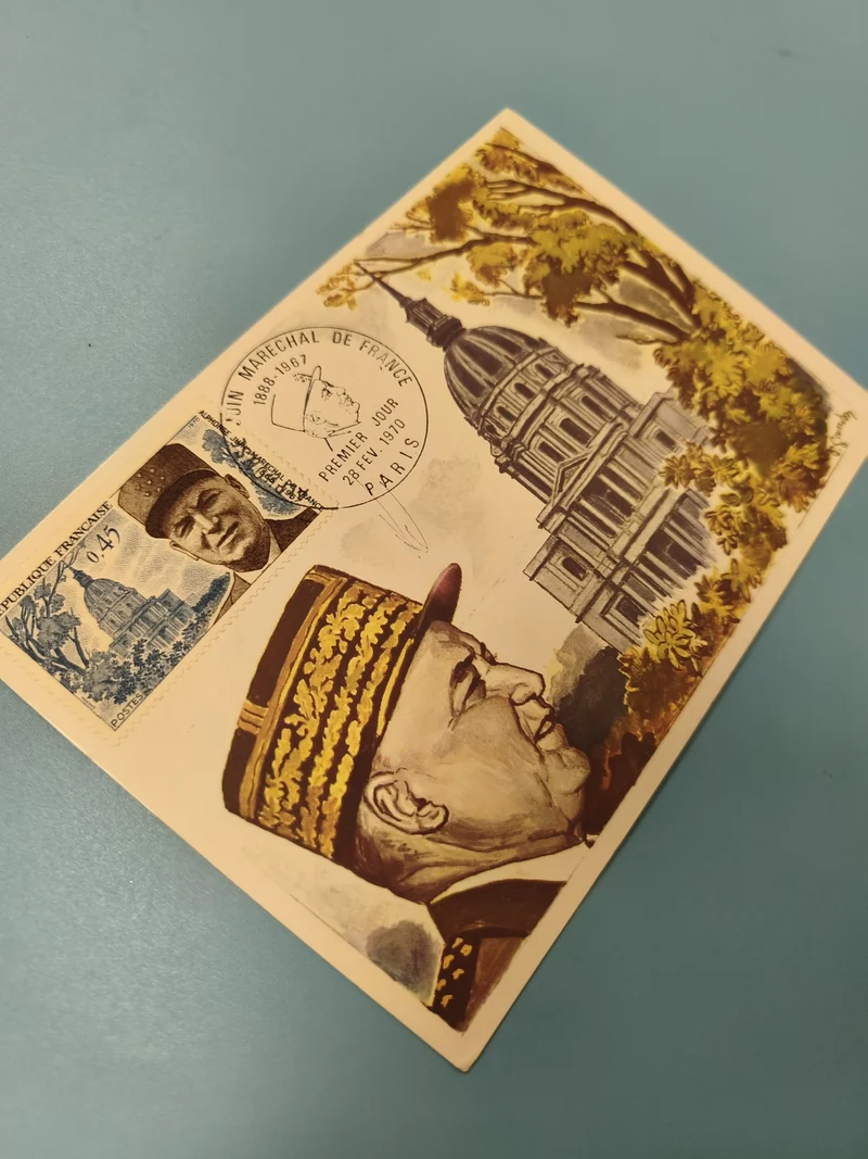 Enveloppe FDC Premier Jour 1970 Maréchal de France Paris illustration couleur