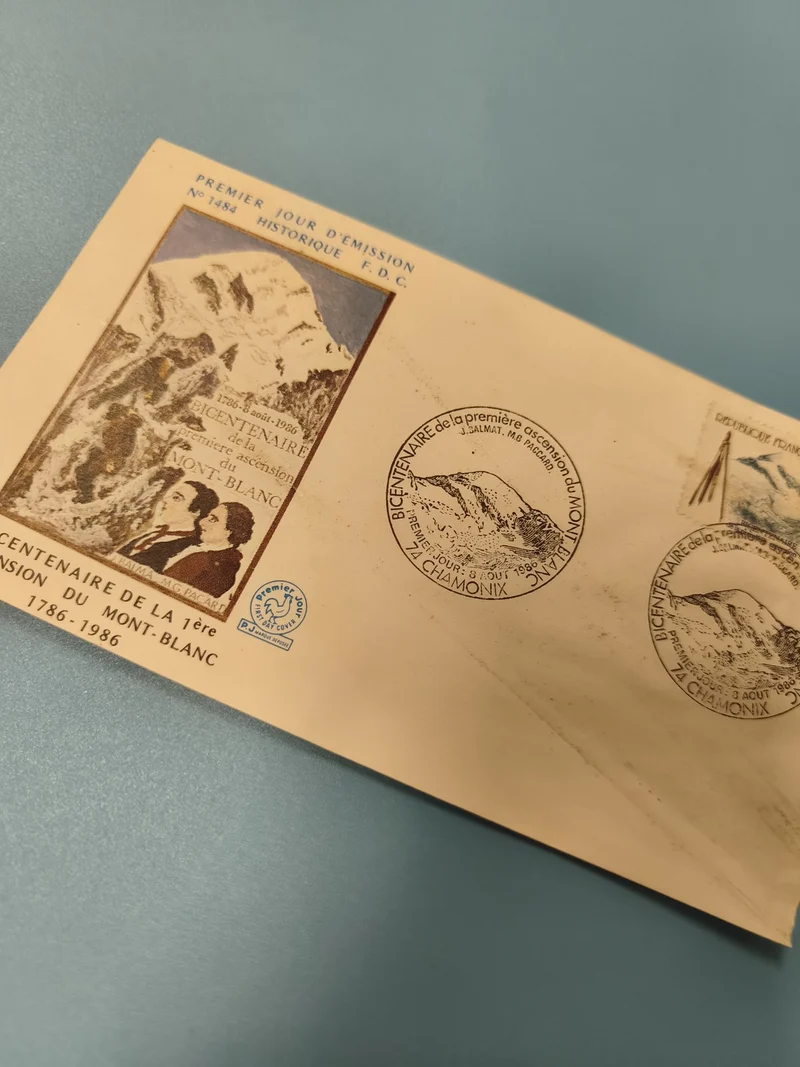 Enveloppe FDC premier jour Mont-Blanc 1986 timbre commémoratif illustration mont