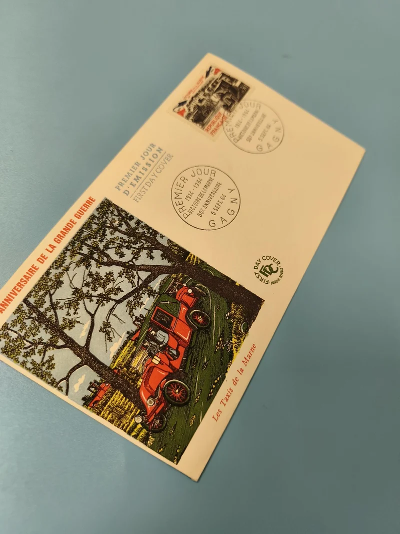 Enveloppe FDC Premier Jour d'Émission Timbre Les Taxis de la Marne