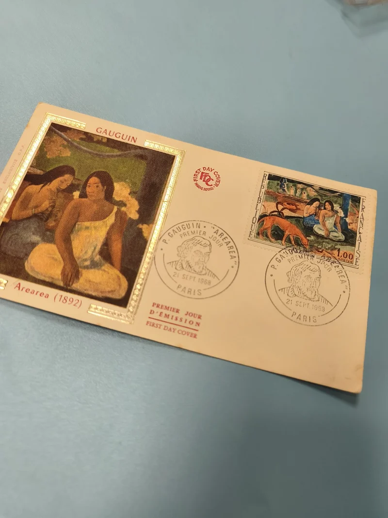 Enveloppe FDC Gauguin Arearea 1892 timbre premier jour Paris 1968