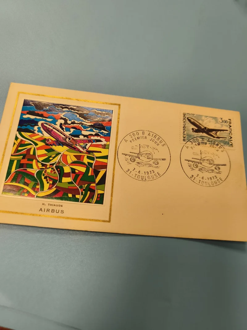 Enveloppe FDC Airbus 1973 premier jour émission avec timbre avion illustré
