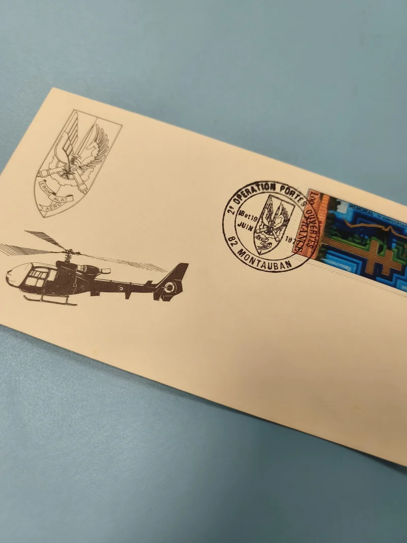 Enveloppe premier jour FDC hélicoptère, timbre Montauban, oblitération 1981