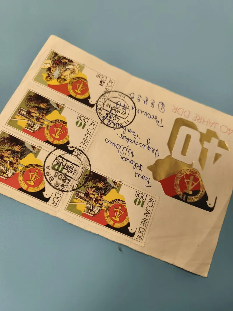 Enveloppe FDC 40 Jahre DDR timbres illustrés Allemagne oblitérés