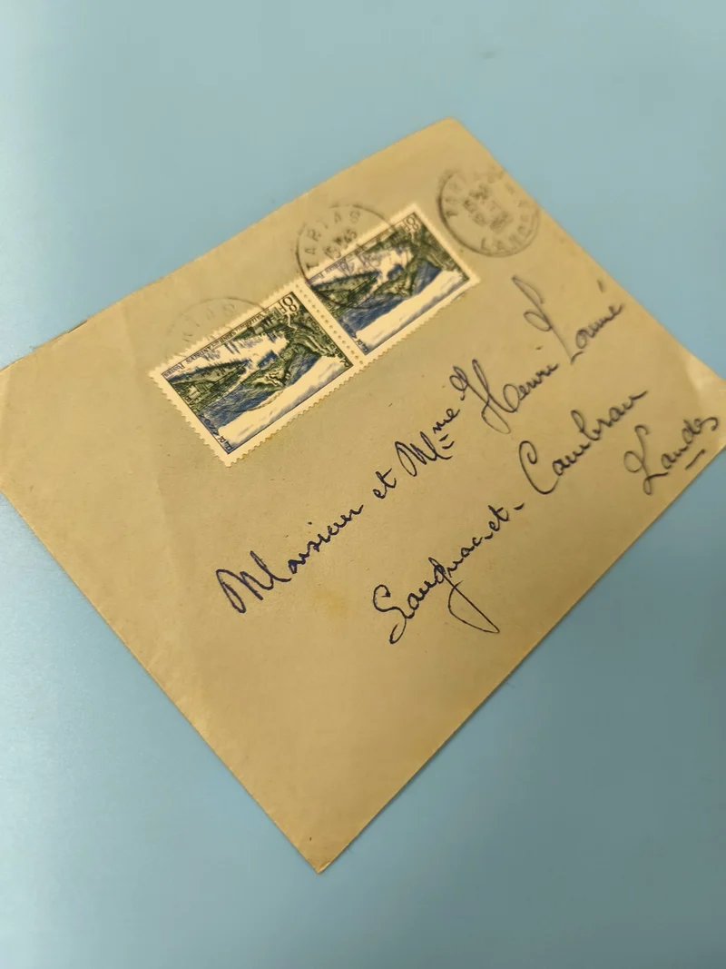 Ancienne enveloppe timbrée oblitérée France collection philatélie vintage