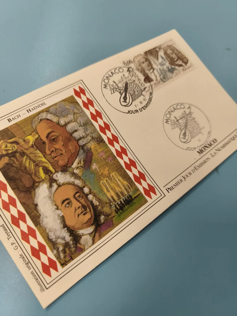 Enveloppe FDC Monaco Bach Haendel timbre premier jour émission illustrée