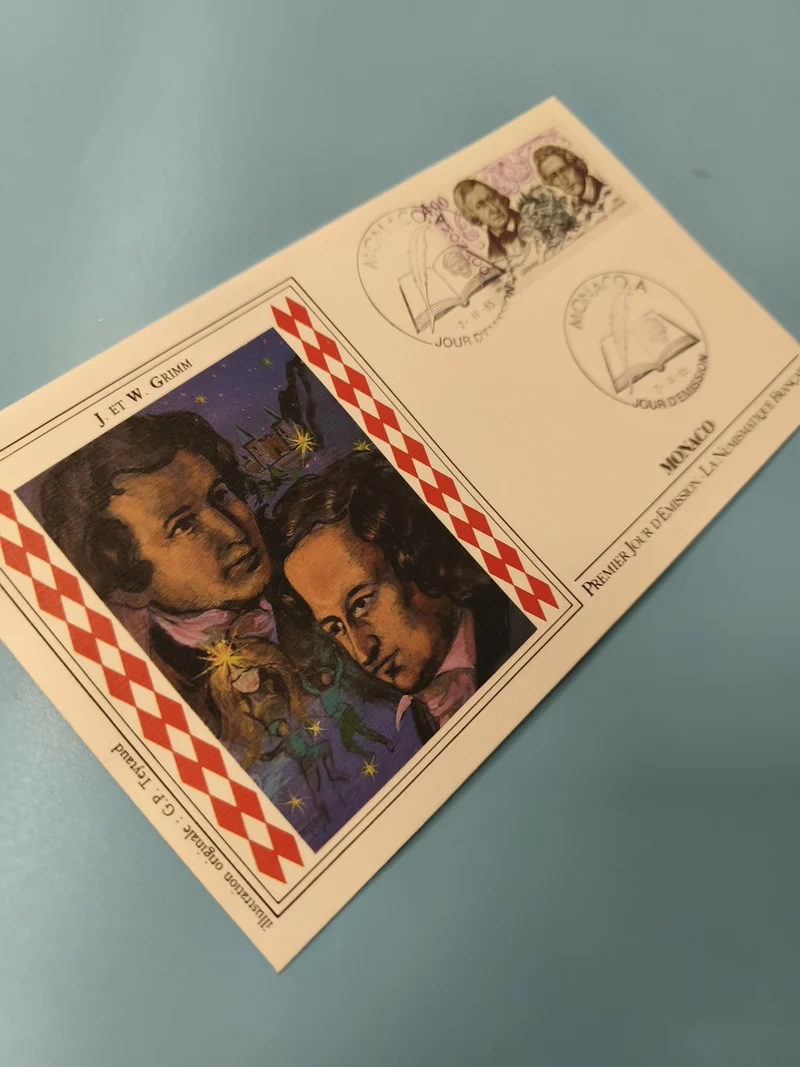 Enveloppe FDC Monaco premier jour Grimm timbre illustré conte philatélie
