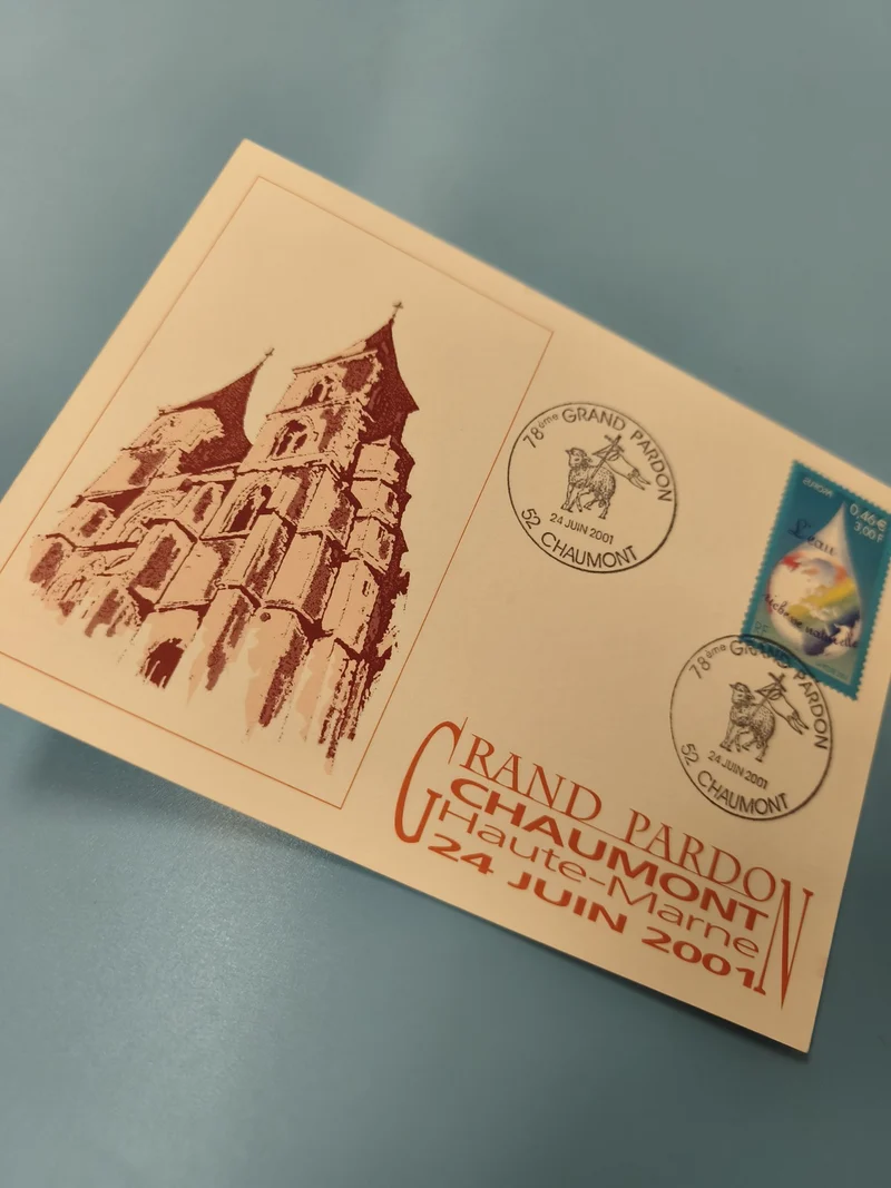 Enveloppe FDC Grand Pardon Chaumont 2001 timbre oblitéré illustration église
