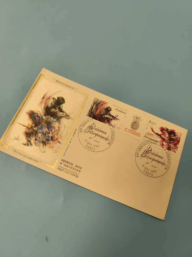 Ancienne enveloppe timbrée oblitérée Résistance 1er jour 1984 philatélie