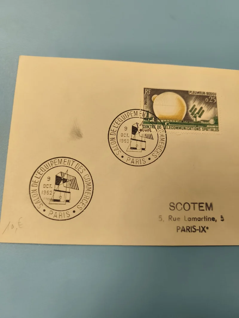 Ancienne enveloppe oblitérée 1962, timbre Pleumeur-Bodou, Paris philatélie