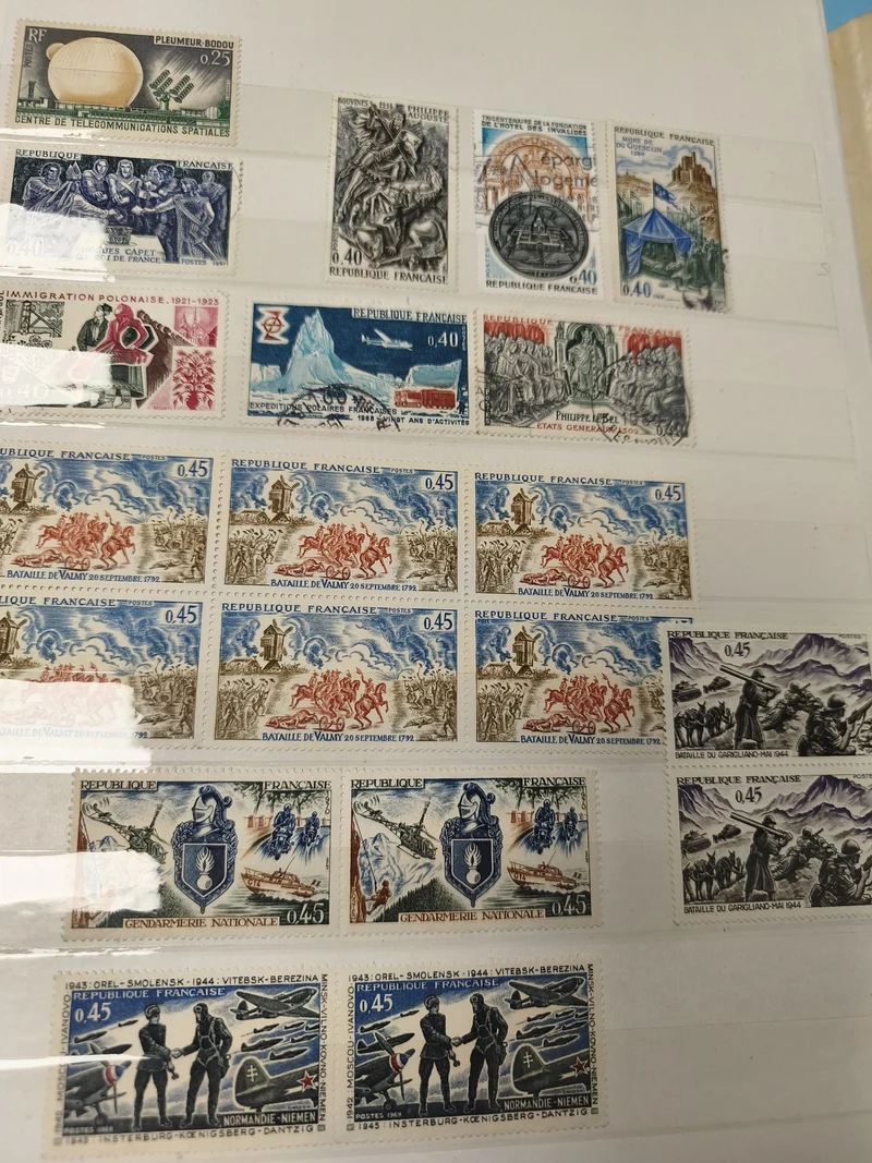 Lot anciens timbres oblitérés France thématiques histoire, batailles, expédition