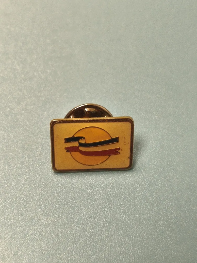 Pin's vintage France rectangulaire jaune, drapeau stylisé, collection (Ref 6)