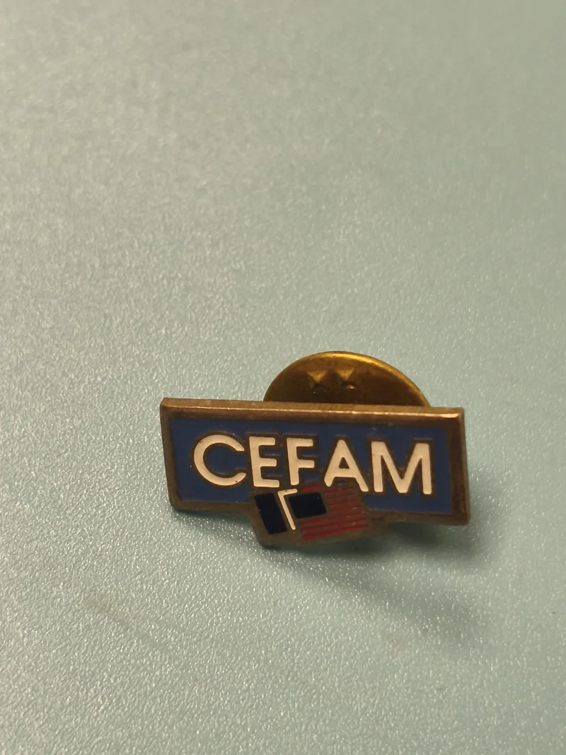 Vintage pin's CEFAM ancien, drapeaux France USA, collection, badge rétro