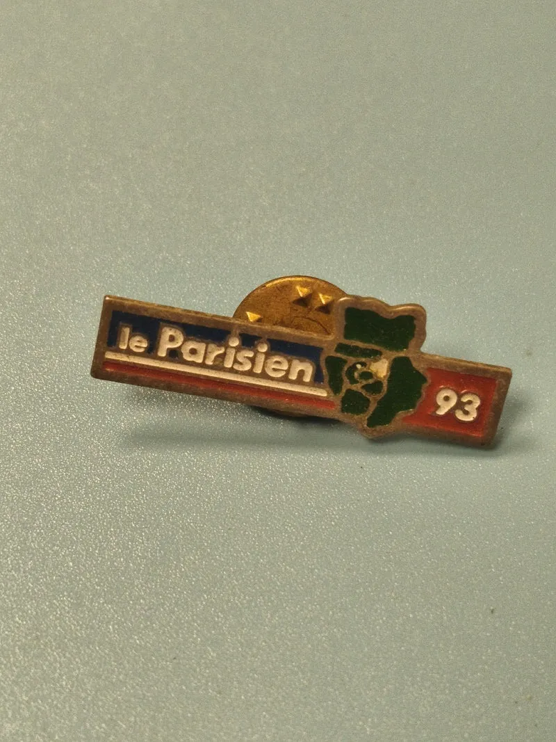 Vintage pin's Le Parisien 93 tricolore, collection presse ancienne