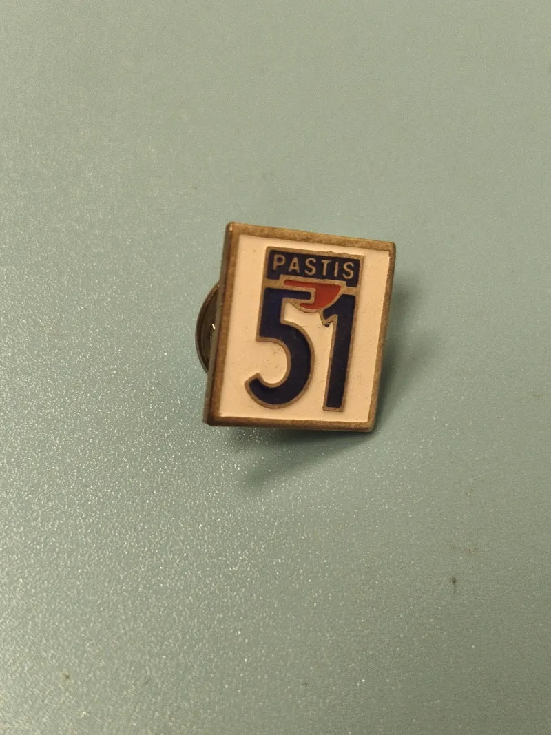 Vintage pin's Pastis 51 carré, collection spiritueux, badge publicitaire rétro