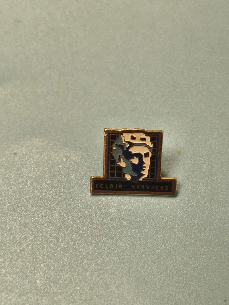 Pin's vintage Eclair Services bleu doré ancien badge collection (Ref 6)