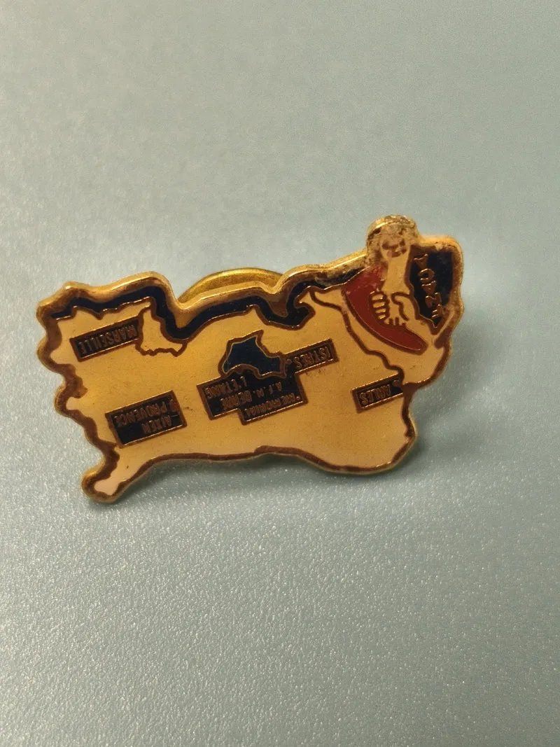 Vintage pin's France forme carte régions, collection géographique ancien