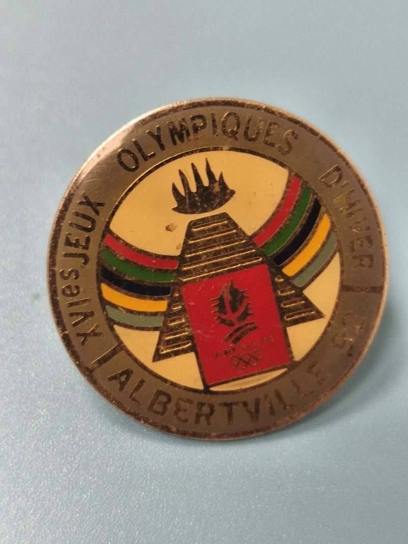 Pin's vintage Jeux Olympiques Albertville 92, rond, multicolore, collection