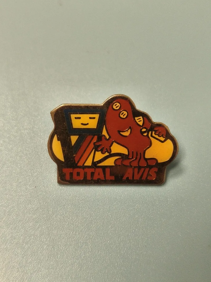 Pin's vintage TOTAL AVIS mascottes, collection publicitaire rétro, occasion