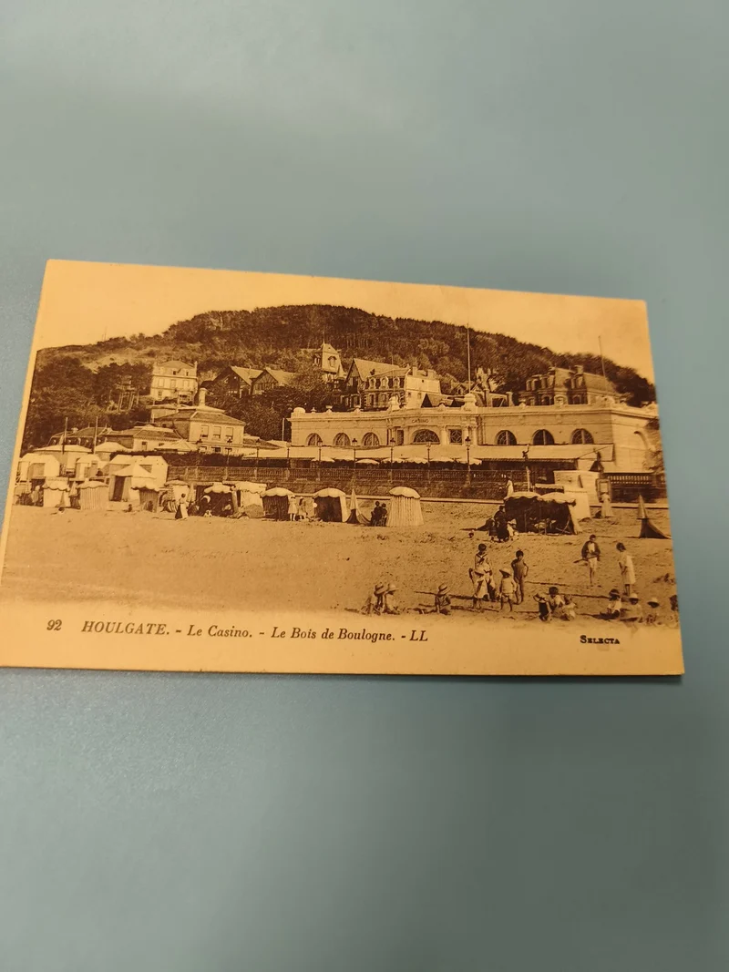 Ancienne carte postale animée Houlgate Casino plage vintage collection (Ref 1)