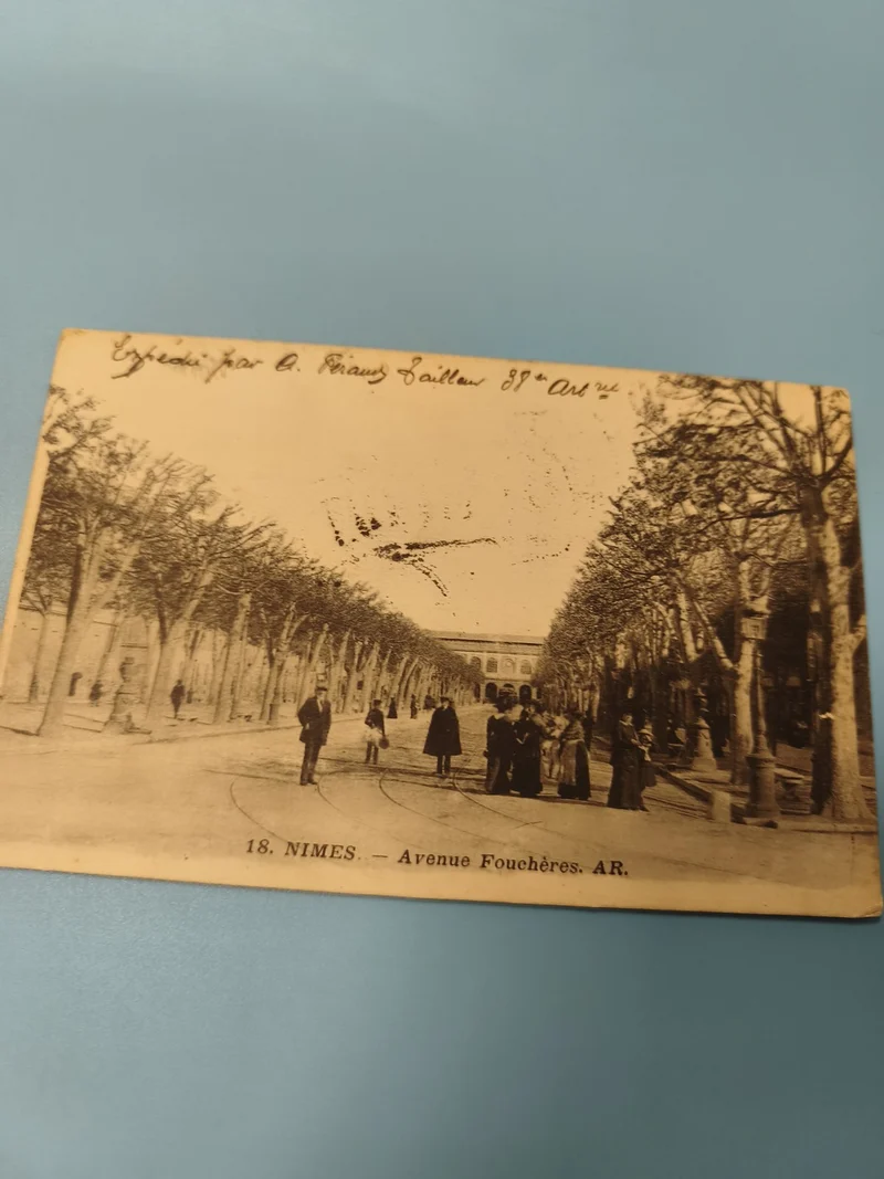 Ancienne carte postale animée Nîmes Avenue Fouchères AR vintage collection
